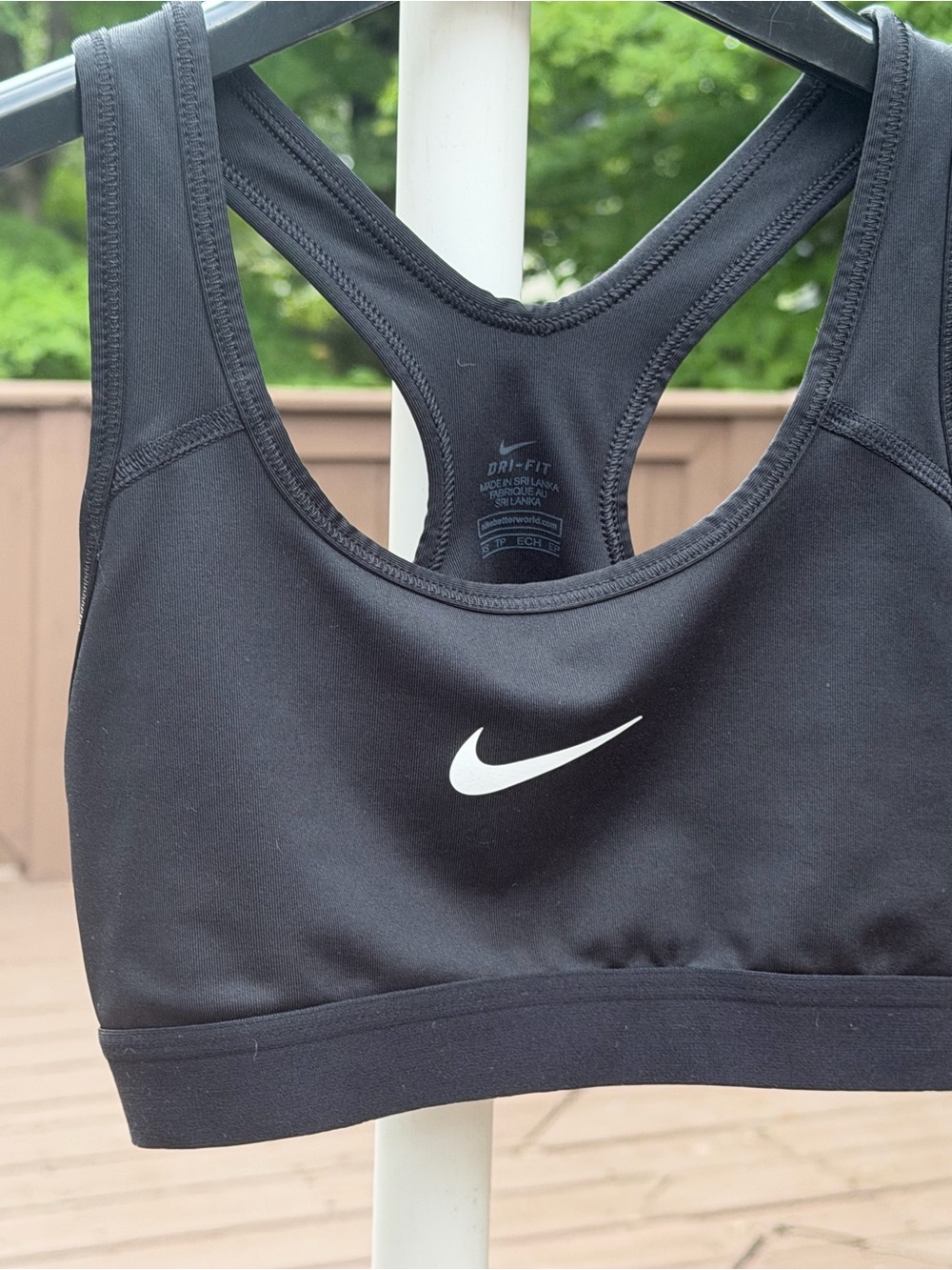 Nike Black Sports Bra with White Swoosh xs